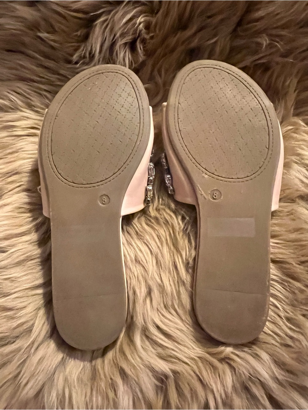 Wild Diva Blush Jeweled Slide Sandals - Picture 3 of 3